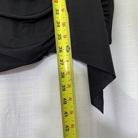 NWOT Alice + Olivia Kyra Black Mini Dress Drapey Ruched Whimsygoth Womens 12 - Picture 14 of 16